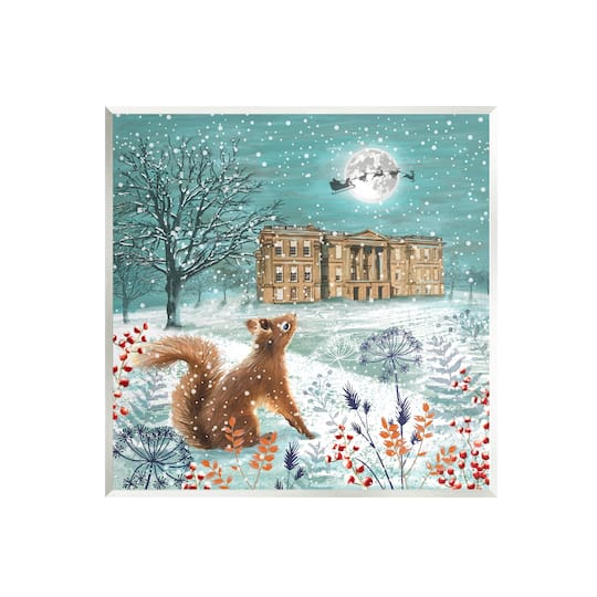Stupell Industries Squirrel Watching Santa Claus Wall Art Plaque